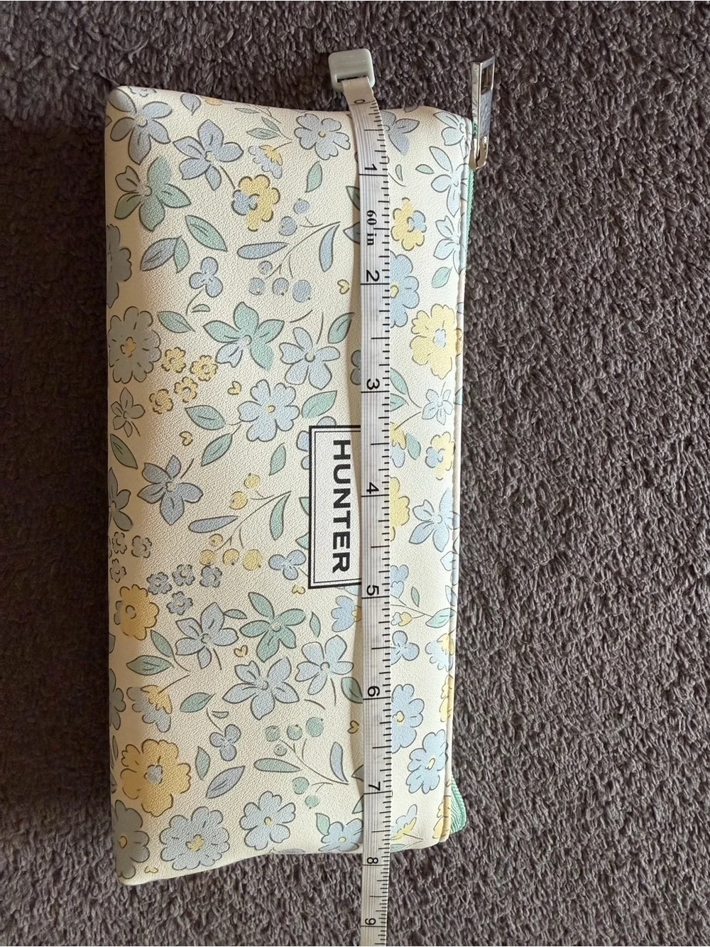 Hunter Floral Accent Pouch in Cream, Blue, Yellow